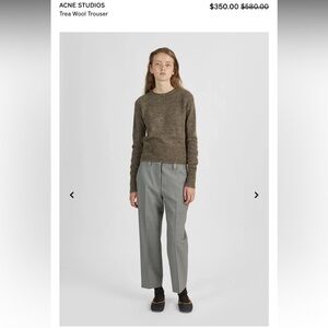 Acne Studios Trea Wool Trousers Cropped Light Grey Colour EUC Size 34